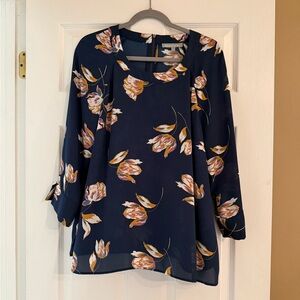 Daniel Rainn Floral Navy Women's Blouse.